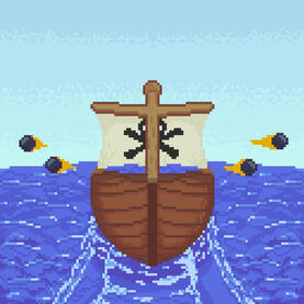 Pirate Waves Logo of my first game jam named: "Pirate Waves".